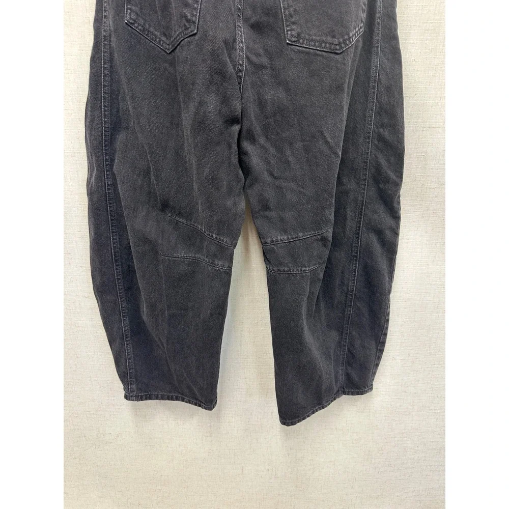 Free People We The Free Good Luck Barrel Jeans in Soundwave Washed Black Size 29